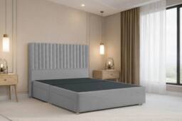 "Nexus Mattresses Ltd Amalfi Plush Divan Bed Base 2 Drawers Same Side - 54"" Headboard in Silver - Size: Small Single" - thumbnail 2
