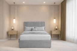 "Nexus Mattresses Ltd Amalfi Plush Divan Bed Base 2 Drawers Same Side - 54"" Headboard in Silver - Size: Small Single" - thumbnail 5