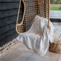 Benjamin Tate Design Golden Marble Blanket in Natural - Size: 120 cm x 150 cm - thumbnail 4