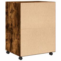 Berkfield Home Rolling Cabinet Smoked Oak 60x48x81 cm Engineered Wood in Brown - Size: 60 x 48 x 81 cm - thumbnail 6