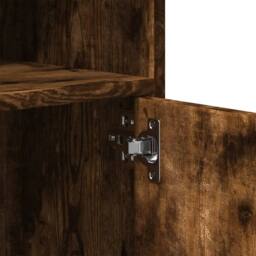 Berkfield Home Rolling Cabinet Smoked Oak 60x48x81 cm Engineered Wood in Brown - Size: 60 x 48 x 81 cm - thumbnail 8