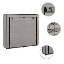 Berkfield Home Shoe Cabinet with Cover Grey 115x28x110 cm Fabric - Size: 115 x 28 x 110 cm - thumbnail 1