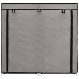 Berkfield Home Shoe Cabinet with Cover Grey 115x28x110 cm Fabric - Size: 115 x 28 x 110 cm - thumbnail 4