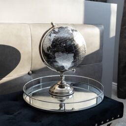 Madison & Mayfair Elegant Black & Silver Decorative Globe
