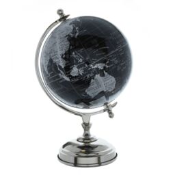Madison & Mayfair Elegant Black & Silver Decorative Globe - thumbnail 2