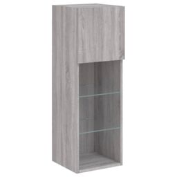 Berkfield Home TV Cabinet with LED Lights Grey Sonoma 30.5x30x90 cm - thumbnail 7