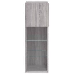 Berkfield Home TV Cabinet with LED Lights Grey Sonoma 30.5x30x90 cm - thumbnail 9