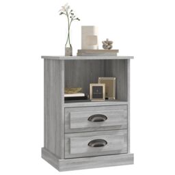 Berkfield Home Bedside Cabinets 2 pcs Grey Sonoma 43x36x60 cm - Size: 43 x 36 x 60 cm - thumbnail 4