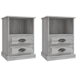 Berkfield Home Bedside Cabinets 2 pcs Grey Sonoma 43x36x60 cm - Size: 43 x 36 x 60 cm - thumbnail 2
