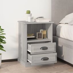 Berkfield Home Bedside Cabinets 2 pcs Grey Sonoma 43x36x60 cm - Size: 43 x 36 x 60 cm - thumbnail 1