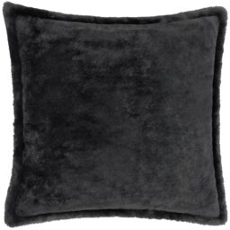 Furn Kallu Reversible Faux Fur Cushion in Black - Size: 45 cm x 45 cm - thumbnail 2