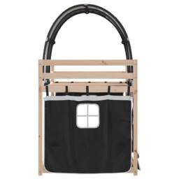 Berkfield Home Bunk Bed without Mattress White&Black 90x190 cm Single Solid Wood Pine in Black - thumbnail 6