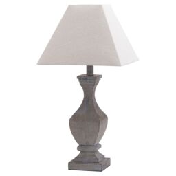 Hill Interiors Incia Fluted Wooden Table Lamp (UK Plug) in Dark Brown