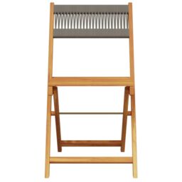 Berkfield Home Folding Garden Chairs 4 pcs Grey Solid Wood Acacia - thumbnail 4