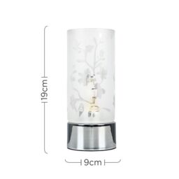 ValueLights Florette Silver Table Lamp Dimmable - thumbnail 6