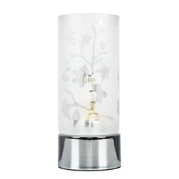 ValueLights Florette Silver Table Lamp Dimmable - thumbnail 2