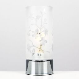 ValueLights Florette Silver Table Lamp Dimmable - thumbnail 3