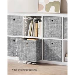 KORVIXA Storage Boxes, Set of 6 Non-Woven Fabric Box in Grey - Size: 500mm - thumbnail 2