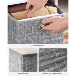 KORVIXA Storage Boxes, Set of 6 Non-Woven Fabric Box in Grey - Size: 500mm - thumbnail 3