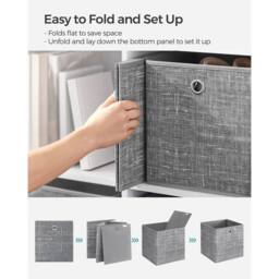 KORVIXA Storage Boxes, Set of 6 Non-Woven Fabric Box in Grey - Size: 500mm - thumbnail 4