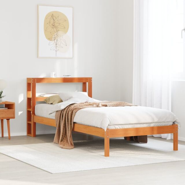 Berkfield Home Bed Frame with Headboard without Mattress Wax Brown 100x200 cm - image 1