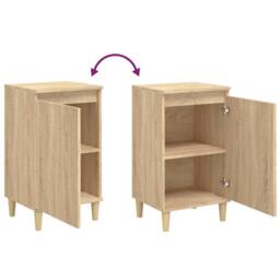 Berkfield Home Classic Bedside Cabinets 2 pcs Sonoma Oak 40x35x70 cm Engineered Wood in Light Tan - Size: 40 x 35 x 70 cm - thumbnail 8
