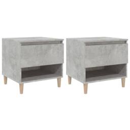 Berkfield Home Elegant Bedside Tables 2 pcs Concrete Grey 50x46x50 Engineered Wood - thumbnail 3