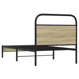 Berkfield Home Bed Frame Frame 75x190 cm Small Single Sonoma Oak Wood in Light Oak - thumbnail 7