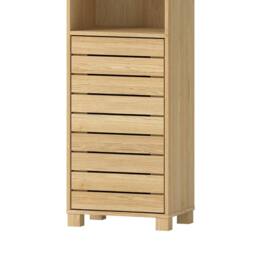 Levede Bathroom Storage Cabinet Hallway Tall Cupboard Adjustable Shelf Oak in Brown - thumbnail 7