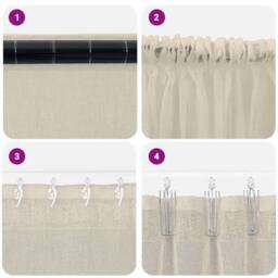 Berkfield Home Curtains with Curtains 2 pcs Sand 140 x 175 cm Polyester in Beige - thumbnail 7