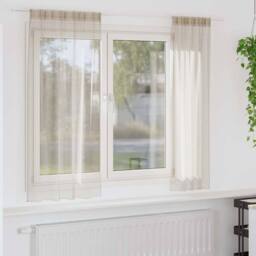 Berkfield Home Curtains with Curtains 2 pcs Sand 140 x 175 cm Polyester in Beige - thumbnail 2