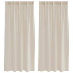 Berkfield Home Curtains with Curtains 2 pcs Sand 140 x 175 cm Polyester in Beige - thumbnail 1