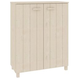 Berkfield Home Shoe Cabinet HAMAR Honey Brown 85x40x108 cm Solid Wood Pine - Size: 85 x 40 x 108 cm - thumbnail 2