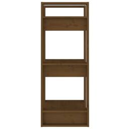 Berkfield Home Beautiful Book Cabinet/Room Divider Honey Brown 41x35x91 cm Solid Wood - Size: 41 x 35 x 91 cm - thumbnail 4