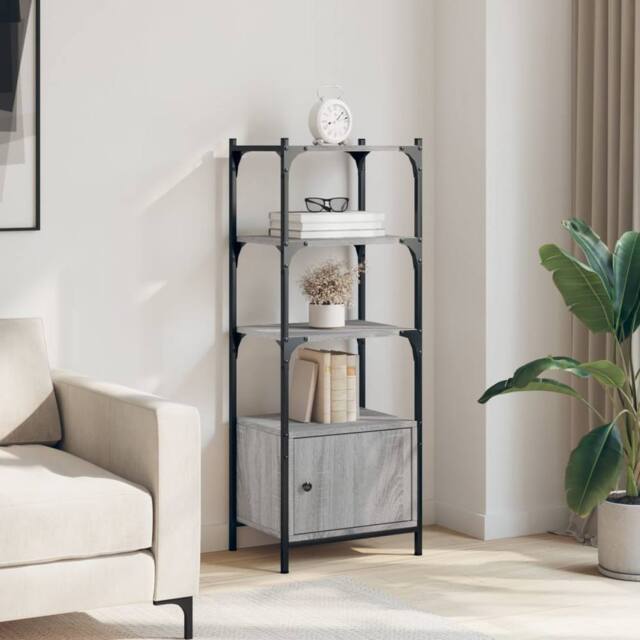 Berkfield Home Decorative Bookcase 3-Tier Grey Sonoma 41x30x109.5 cm Engineered Wood - image 1