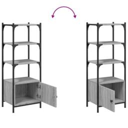 Berkfield Home Decorative Bookcase 3-Tier Grey Sonoma 41x30x109.5 cm Engineered Wood - thumbnail 9