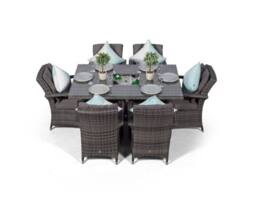 Thats Furniture Arizona Rectangle 6 Seat Rattan Dining Set Ice Bucket Drinks Cooler in Grey - thumbnail 4