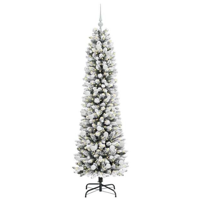 Berkfield Home Stunning Artificial Christmas Tree with 300 LEDs Green & white - image 1