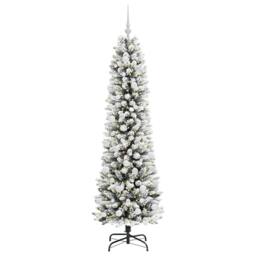 Berkfield Home Stunning Artificial Christmas Tree with 300 LEDs Green & white - thumbnail 1
