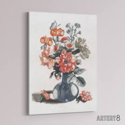 "Artery8 Flower Bouquet in a Vase Still Life Teyler Canvas Wall Art in White - Size: W18"" x H24""" - thumbnail 2