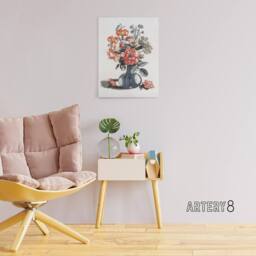 "Artery8 Flower Bouquet in a Vase Still Life Teyler Canvas Wall Art in White - Size: W18"" x H24""" - thumbnail 3