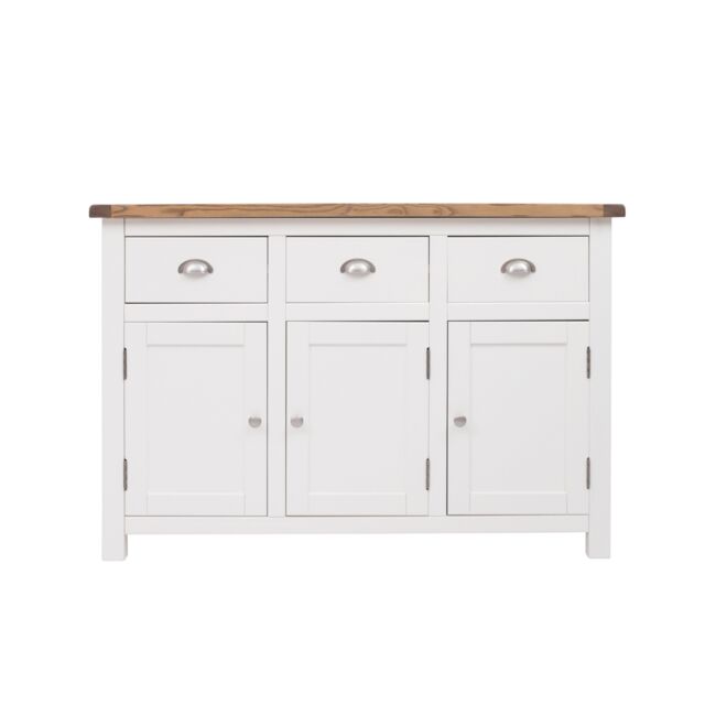 Cabinet Bits Lovere Off-White 3 Drawer 3 Door Sideboard Chrome Cup Handle - image 1
