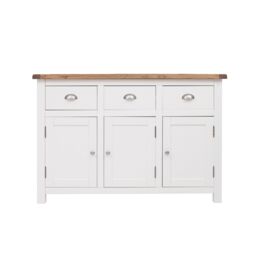 Cabinet Bits Lovere Off-White 3 Drawer 3 Door Sideboard Chrome Cup Handle