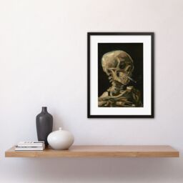 Artery8 Old Master Painting Van Gogh 1886 Head of a Skeleton with a Burning Cigarette Gothic Skull Print Framed Wall Art Print Picture 12X16 inch - thumbnail 2