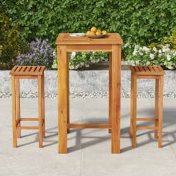 Berkfield Home 3 Piece Garden Bar Set Solid Wood Acacia in Brown - thumbnail 1
