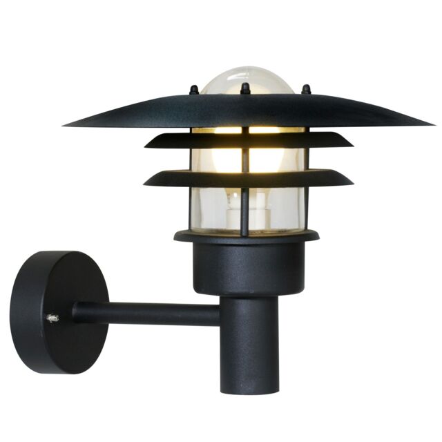Nordlux Industrial Outdoor Wall Light Black Metal E27 Weatherproof - Mains Powered, IP44 - image 1