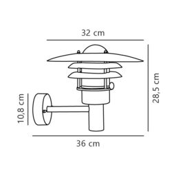 Nordlux Industrial Outdoor Wall Light Black Metal E27 Weatherproof - Mains Powered, IP44 - thumbnail 4