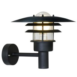 Nordlux Industrial Outdoor Wall Light Black Metal E27 Weatherproof - Mains Powered, IP44 - thumbnail 1