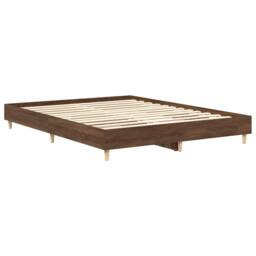 Berkfield Home Bed Frame No Mattress Brown Oak 75x190 cm Small Single Engineered Wood - thumbnail 7
