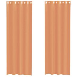 Berkfield Home Voile Curtains with Grommets 2 pcs Terracotta in Brown - thumbnail 2